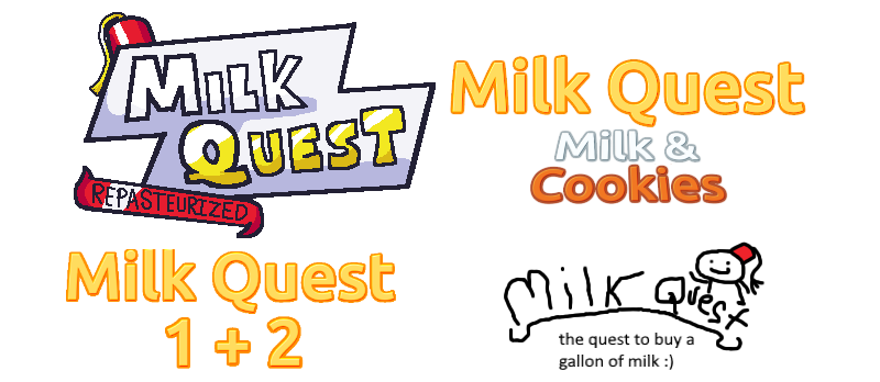 Various Milk Quest logos
