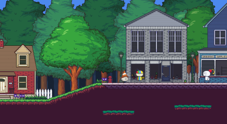 Fezhead, Conehead and Kid in Mountainside Peaks