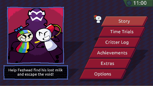 Milk Quest Repasteurized Main Menu.